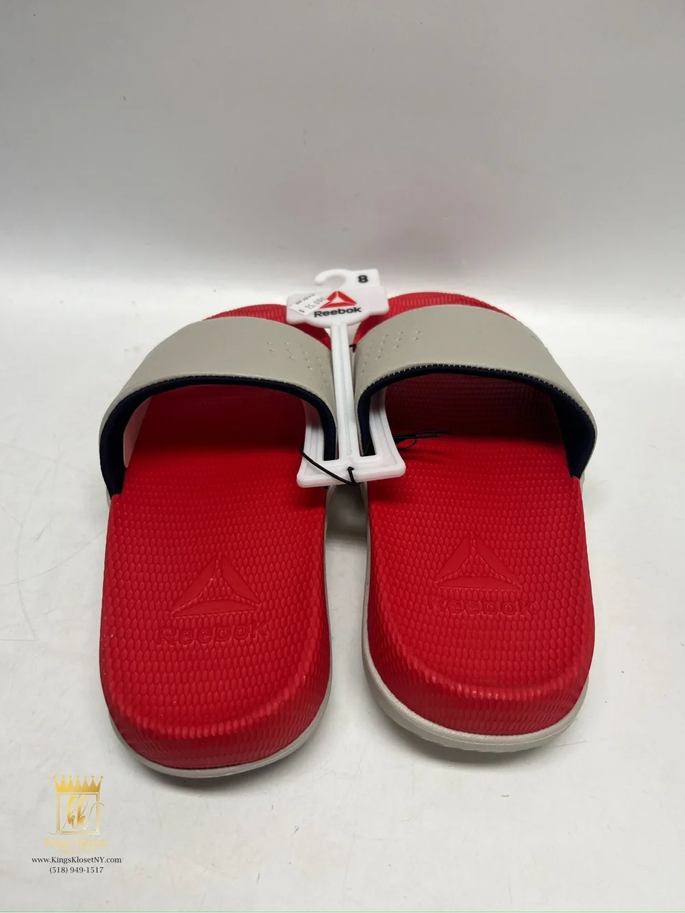 Reebok Red and Beige Slide Sandals